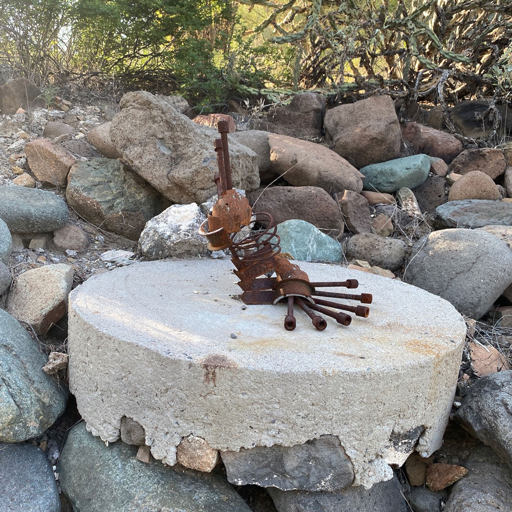 metal critter sculpture at harmony hollow