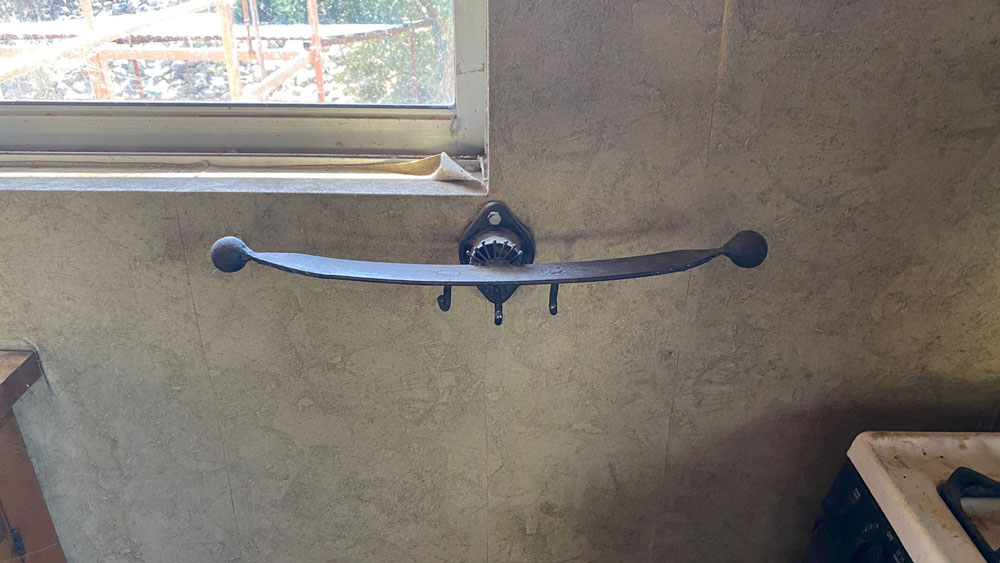 towel rack sculpture at harmony hollow