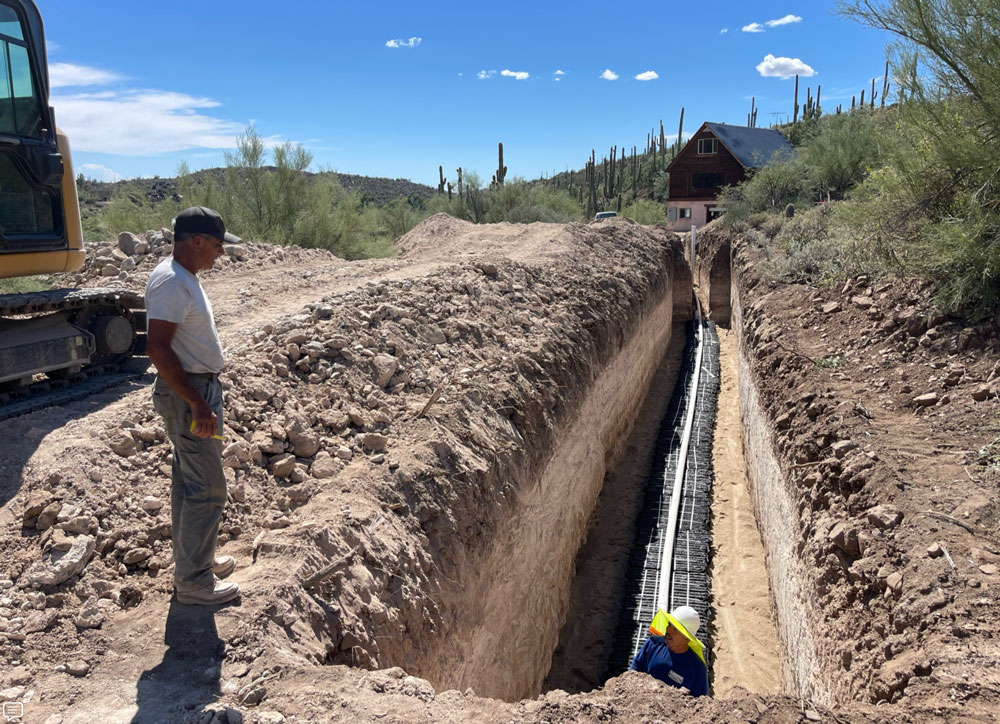 image of leech field with alternative panels for solid ground