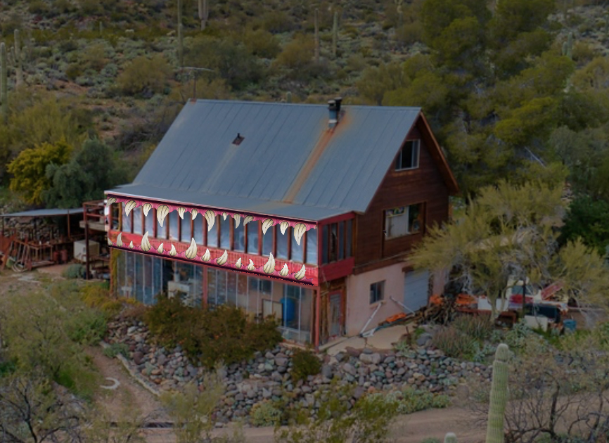 Harmony Hollow house decorated for Halloween