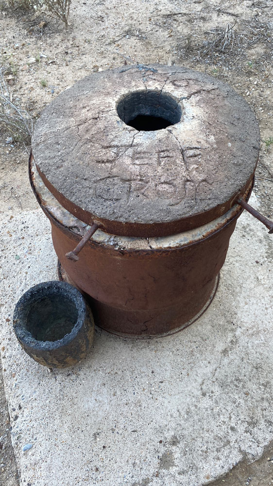 image of jeffrey cross crucible for casting bronze bells