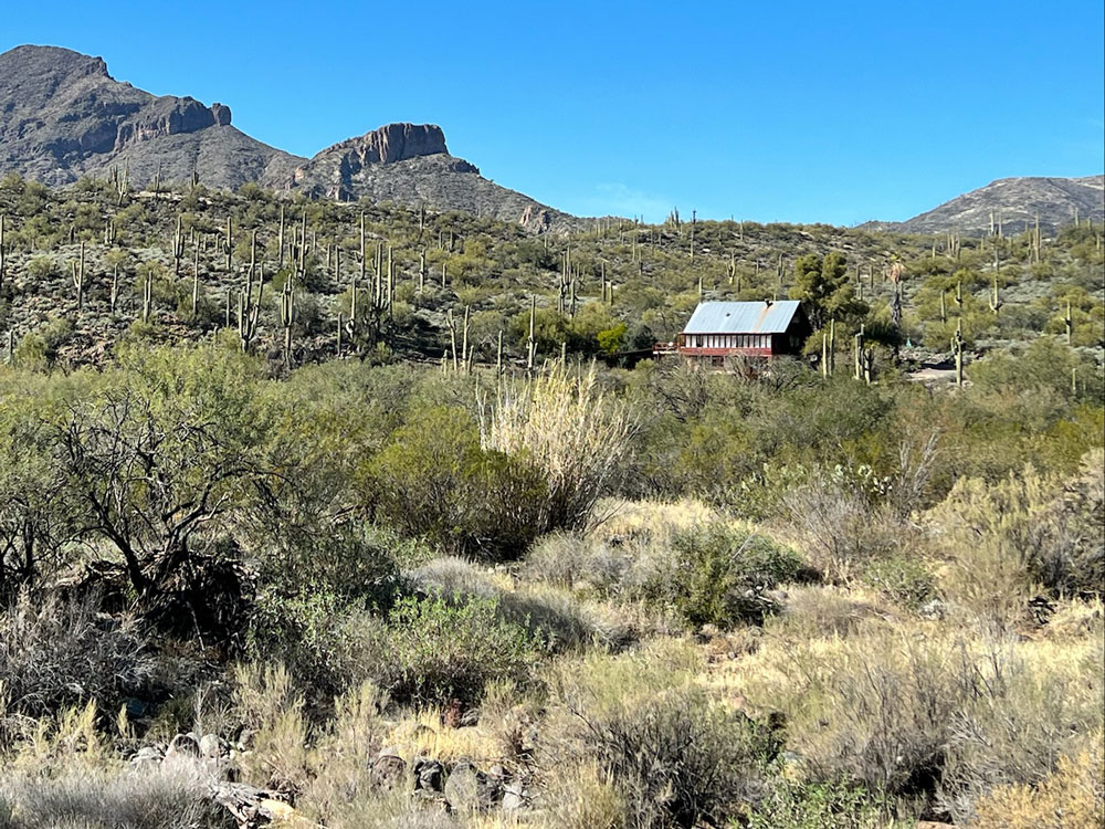 view of original harmony hollow house in the distance