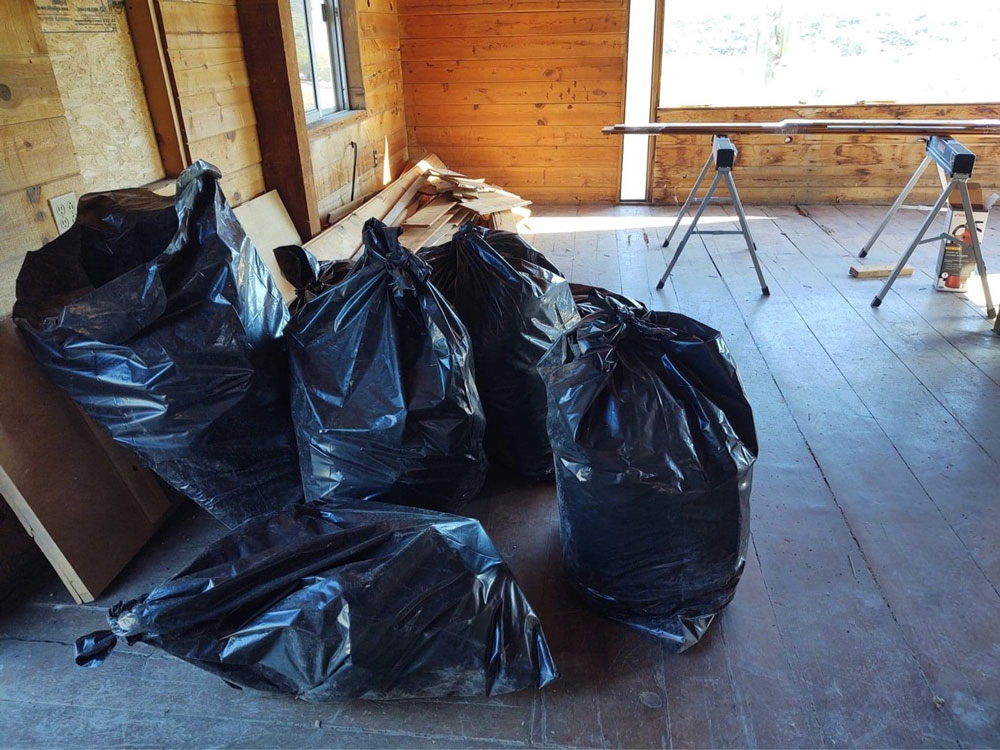 trash bags piled up from demo at harmony hollow house arizona image of trash bags piled up from demo at harmony hollow house arizona