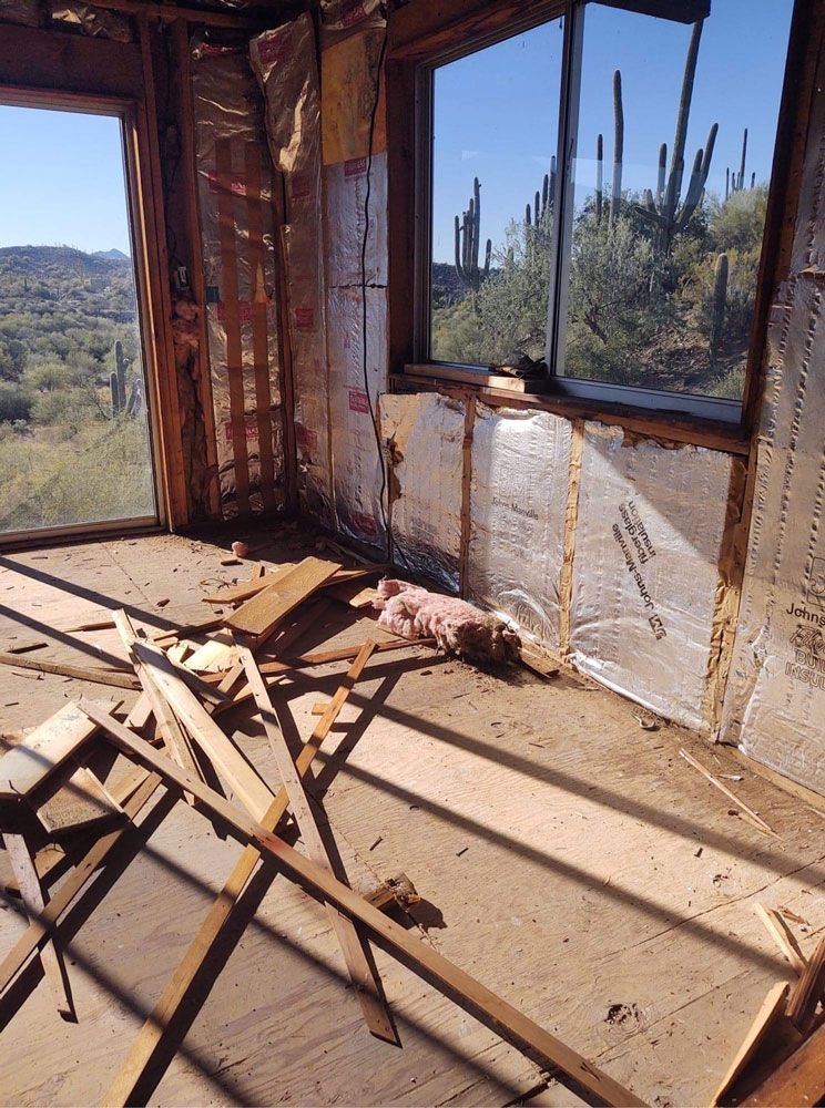 removing the interior walls at harmony hollow house arizona image of removing the interior walls at harmony hollow house arizona