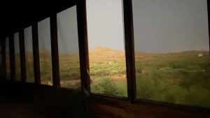 image of view from falling down veranda during a rain storm at harmony hollow