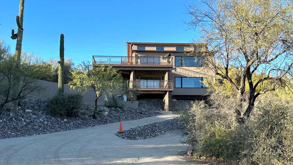 image of outside of the completed harmony hollow house in Arizona