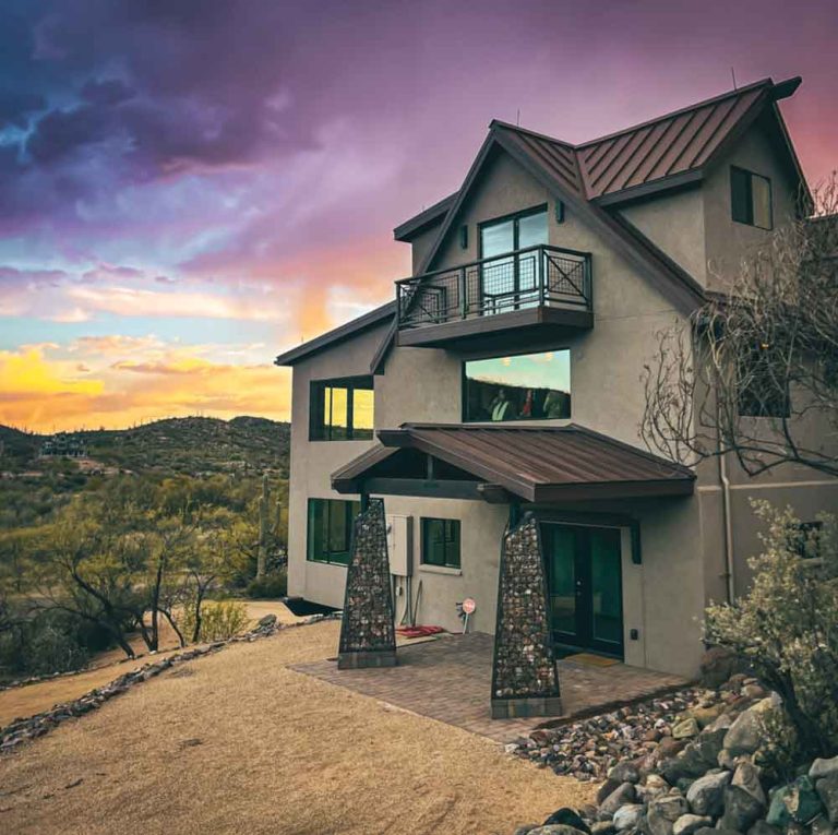 image of harmony hollow house 2025 sunset