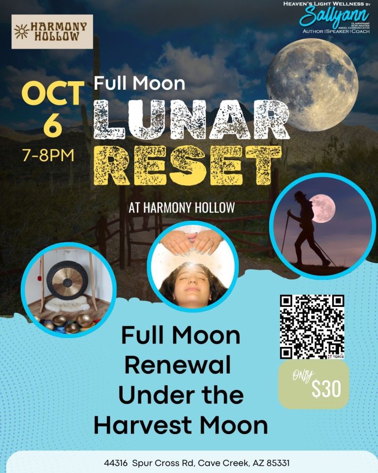 flyer for full moon lunar reset october 6